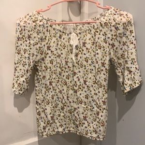 Girl’s White Fawn Flower Blouse